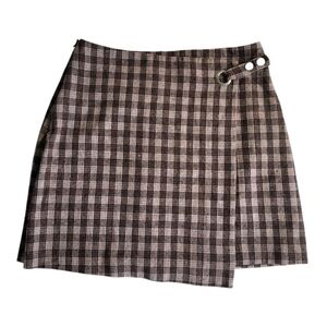 Francescas Mi Ami Plaid Mini Skirt Brown Medium Preppy Clueless Mean Girls